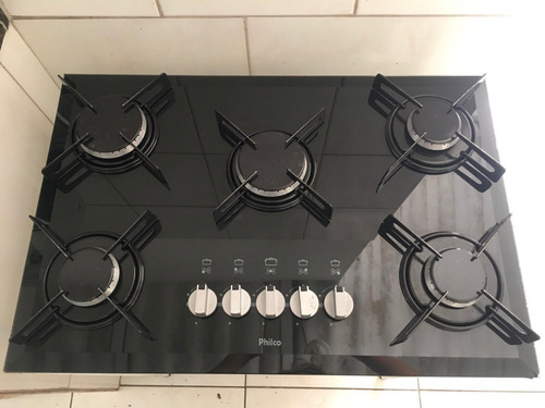 Fogão Cooktop Gás Philco Cook Chef 5 Preto 110v/220v+kit Gás