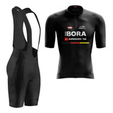 Kit Roupa De Ciclismo Bretelle E Camiseta Preta Forro De Gel