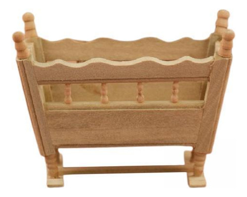 2 X 1/12 Casa De Muñecas Mini Cuna De Madera Modelo Baby