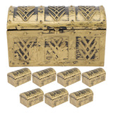 Mini Caixa Vintage Pirate Treasure Chests, Conjunto De 8 Joi