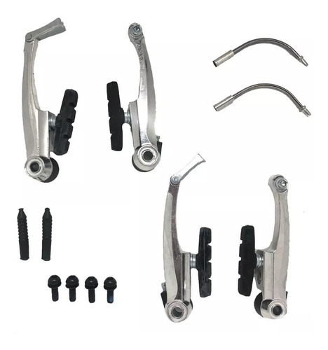 Kit De Frenos V-brake Para Bicicleta Aluminio 4 Piezas