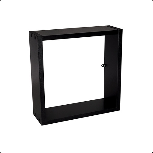 1 Nicho Quadrado Mdf Preto Sala Banheiro Quarto 25x25x10