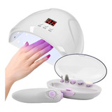 Lampara Led Secador De Uñas + Kit De Manicure Dremel 2 En 1