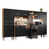 Cocina Integral 325cm Negro/marrón Emilly Joy Madesa