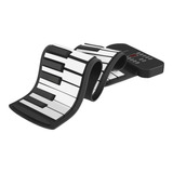 Teclado Electrónico Flexible Enrollable Piano-1000 Steren Color Negro Con Blanco