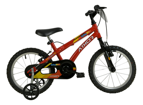 Bicicleta  Infantil Infantil Athor Baby Boy 2023 Aro 16 Freios V-brakes Cor Vermelho Com Rodas De Treinamento