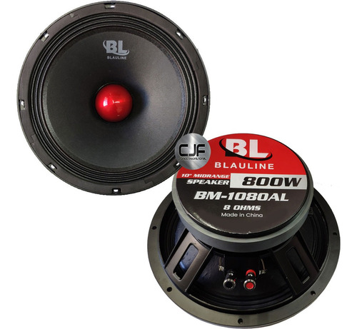 Woofer Medio 10 PuLG Bm 1080 Al Blauline 800w Audio Car Cjf