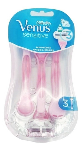 Gillette Venus Sensitive Pack Con 3 Rastrillos Rosa