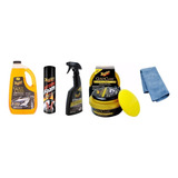 Kit Meguiars Shampoo Cera En Pasta Llantas E Interiores