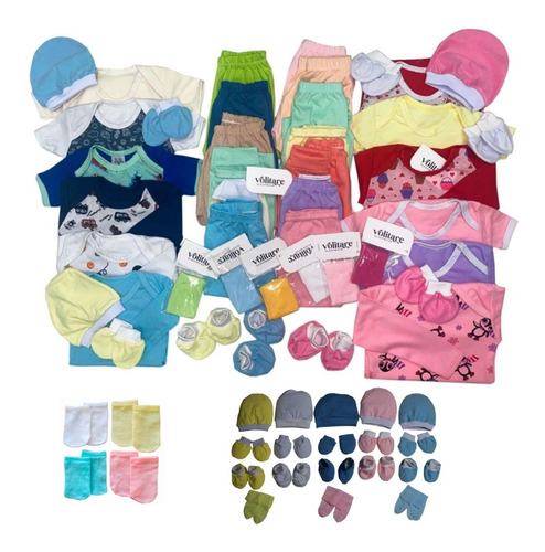 Kit C/23 Pcs Body Mijão Liso Estampado Enxoval Roupa De Bebê