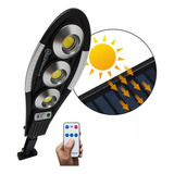 Refletor Luminária Com Recarregamento Solar 150w Led Cob Carcaça Preto Luz Branco-frio