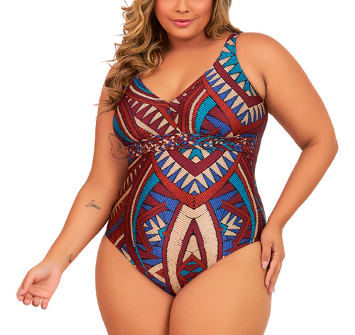 Maiô Plus Size Classic Estampado Ethos Beach - Banho De Mar