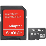 Cartão De Memoria Sandisk 16gb Micro Sd Com Adaptador 25759
