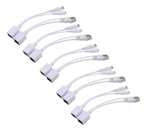 5 Pares De Cable De Conexión Ethernet Poe Adaptador De A