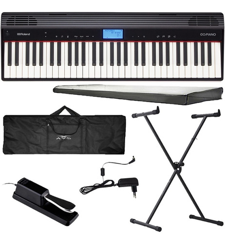 Piano Digital 61 Teclas Go 61p Roland Bluetooh Go61p + Kit