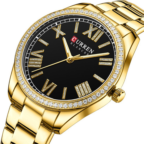 Reloj Inoxidable Con Diamantes Luminosos Para Mujer Curren
