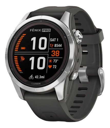 Garmin Fenix 7s Pro Solar Correa Silicona Grafito 42mm Reloj