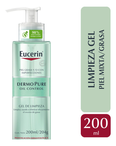 Eucerin Dermopure Oil Control Gel Limpiador Anti Acne 200ml