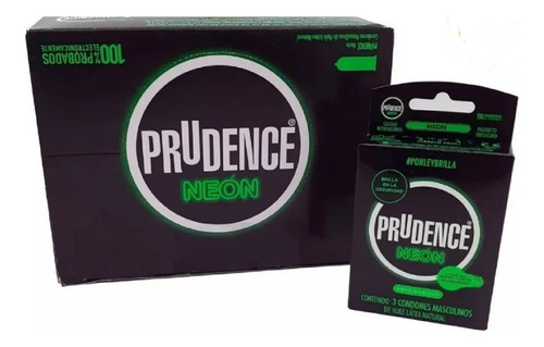 36 Condones Prudence Neon Fluorescente 12 Carteras De 3 Pzs