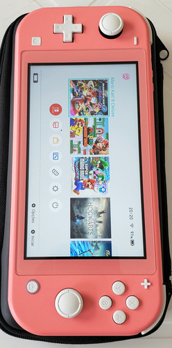 Nintendo Switch Lite Coral - Sd 128gb / Desblo-queado
