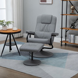 Sillón Reclinable Giratorio Homcom Con Reposapiés En