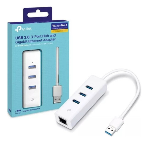 Adaptador Usb A Rj45 Ethernet Giga Tp-link Ue330 + 3 Usb Hub