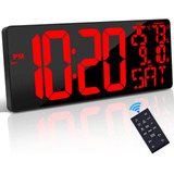 Reloj De Pared Digital Extra Grande De 18 Pulgadas Con Contr