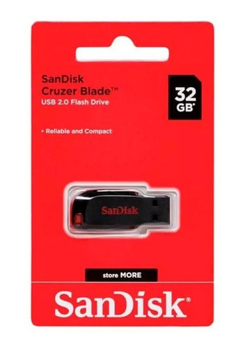 Pendrive Sandisk 32gb Cruzer Blade Usb 2.0 Original Lacrado