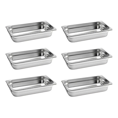 Arol Inserto Contenedor De Acero Inoxidable 1\u002F3x6, 17.5x32.5x6 Cm, Certificado Nsf - Pack De 6 | Envío gratis