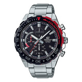 Reloj Casio Edifice Efr-566db-1avudf Hombre 100% Original Color De La Correa Plateado Color Del Bisel Negro Color Del Fondo Negro