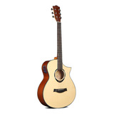 Guitarra Electroacústica Deviser L-620 C/funda Alta Calidad Color Natural Orientación De La Mano Diestro