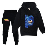 Sonic Conjunto De Chándal Con Capucha Y Pantalón Para Niños