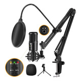 Lamoe Usb Podcast Studio Condenser Mic, Grabacion Condensado