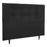 Cabeceira Queen Cama Box Casal Luna 160cm Suede Preto