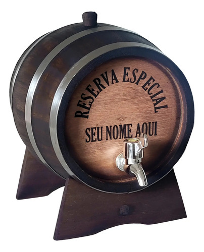 Barril Tonel Carvalho 3 Litros Torneira Luxo Personalizado | Frete grátis