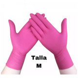 Guantes De Nitrilo Rosa 100 Unidades