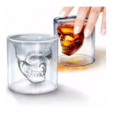 Kit 2 Copos Caveira Skull Shot Vidro Café Whisky Bar 150 Ml