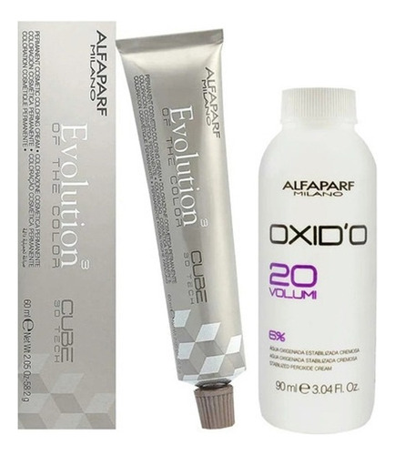 Kit Tintura Alfaparf Evolution + Oxidante 90ml A Eleccion X4