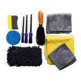 Kit Limpieza Y Detail Microfibra Cepillos Aplicadores Brocha