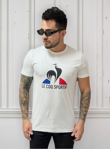 Camiseta Le Coq Sportif Skyni Masculina Adulto Branca | Parcelamento sem juros