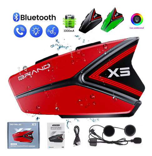 Audífonos Bluetooth 5.0 Para Casco De Motocicleta 1000ma