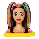 Muñeca Cabeza Para Peinar Barbie Mattel Cabello Negro