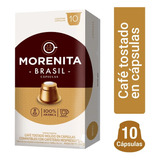 Caja X10 Capsulas Cafe Brasil La Morenita Para Nespresso