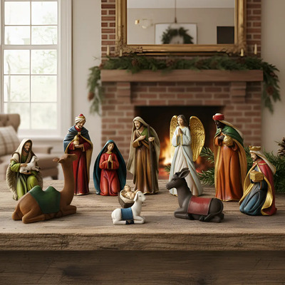 Nacimiento Navideno 20 Cm Poliresina 11 Pzs Mod Tg925319