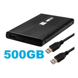 Hd Externo 500 Gb Usb 3.0 Slim Portátil Para Ps3 Ps4 Xbox Cor Preto