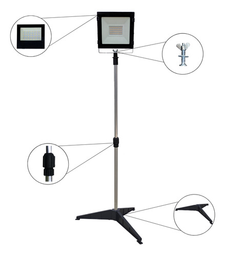 Pedestal Reclinável P/ Holofote Refletor Iluminação Led 