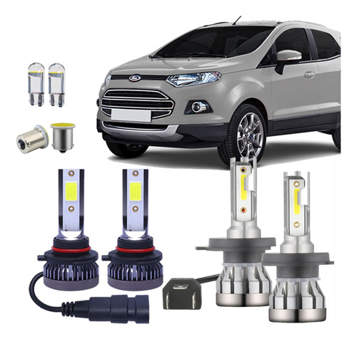 Lampara Cree Led Alta Baja Auxiliares T10 Ford Ecosport 2014