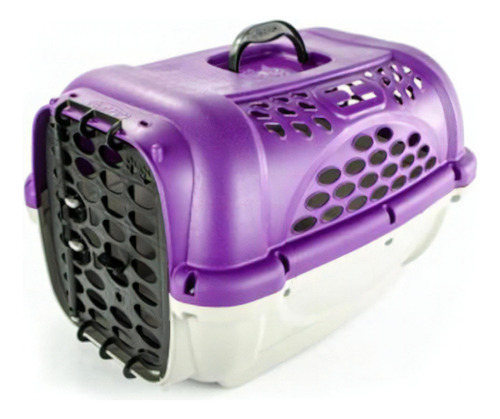 Caja De Transporte Panther Sin Bebedero Plast Pet N2, Color Lila