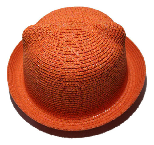 Sombrero Paja Con Orejas Gato Verano Para Adultos Y Niños.