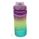 Set 3 Botellas Motivacional Agua Deportiva Horarios Medidor